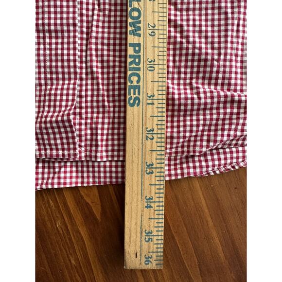 Ralph Lauren VINTAGE, Button Up XL Red/White Check Navy Pony Long Sleeve - Picture 8 of 11